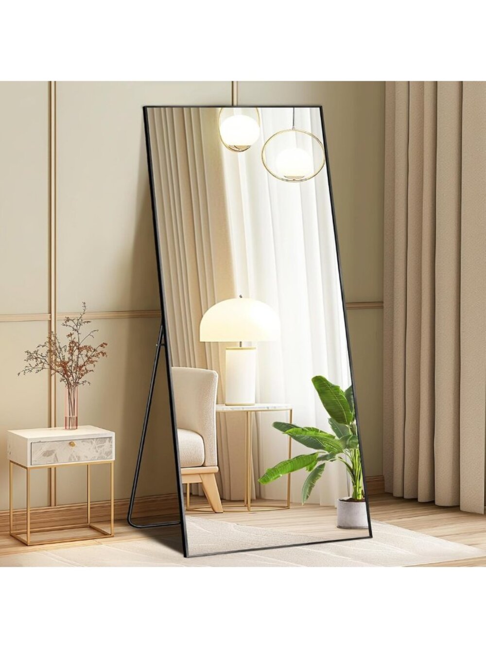 64"x21" Full Length Floor Mirror with Stand - Stylish Full Body Reflection